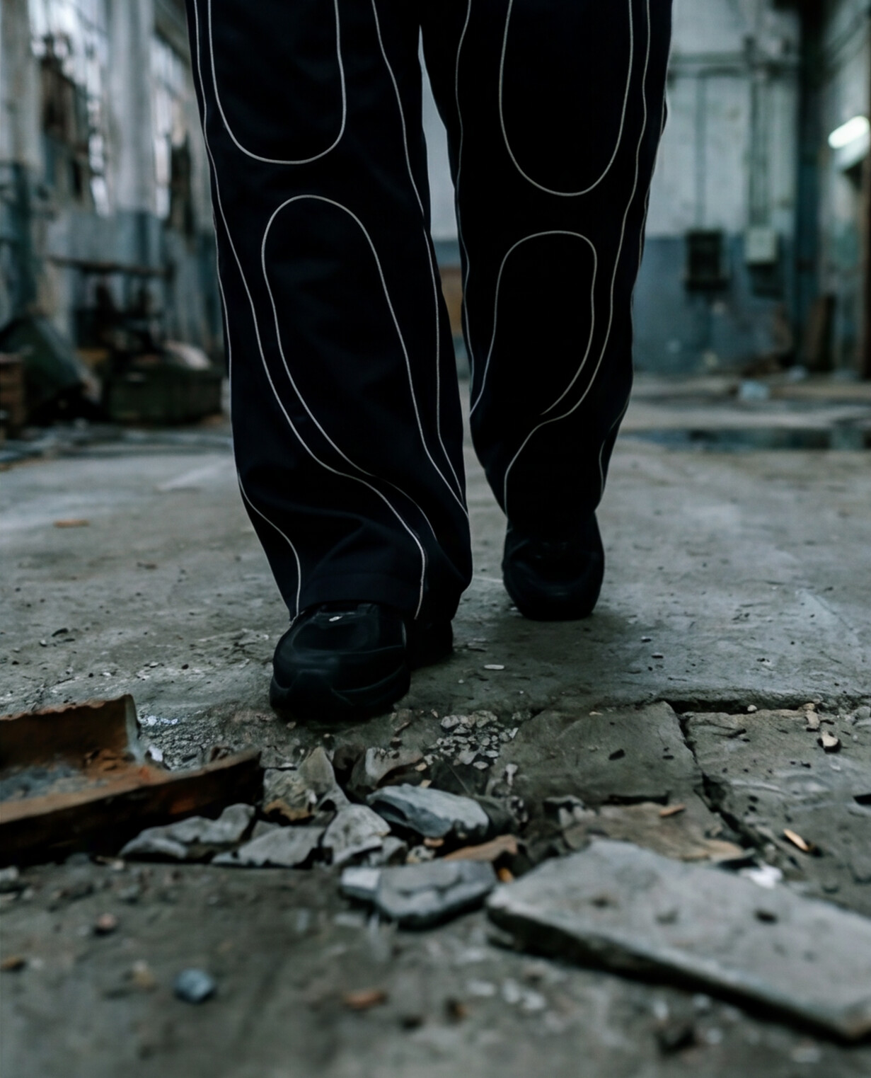 PANTALON PARACHUTE CON LINEAS REFLECTIVAS