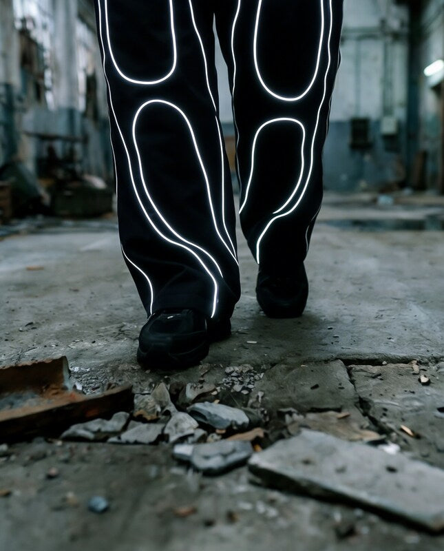 PANTALON PARACHUTE CON LINEAS REFLECTIVAS